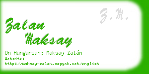 zalan maksay business card