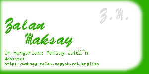 zalan maksay business card